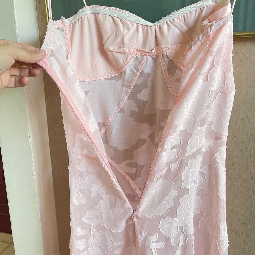 Loveshack Fancy Strapless Pink Long Mermaid Dainty Dress - Picture 5 of 8